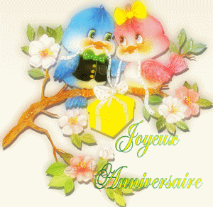 Gif animé joyeux anniversaire oiseaux